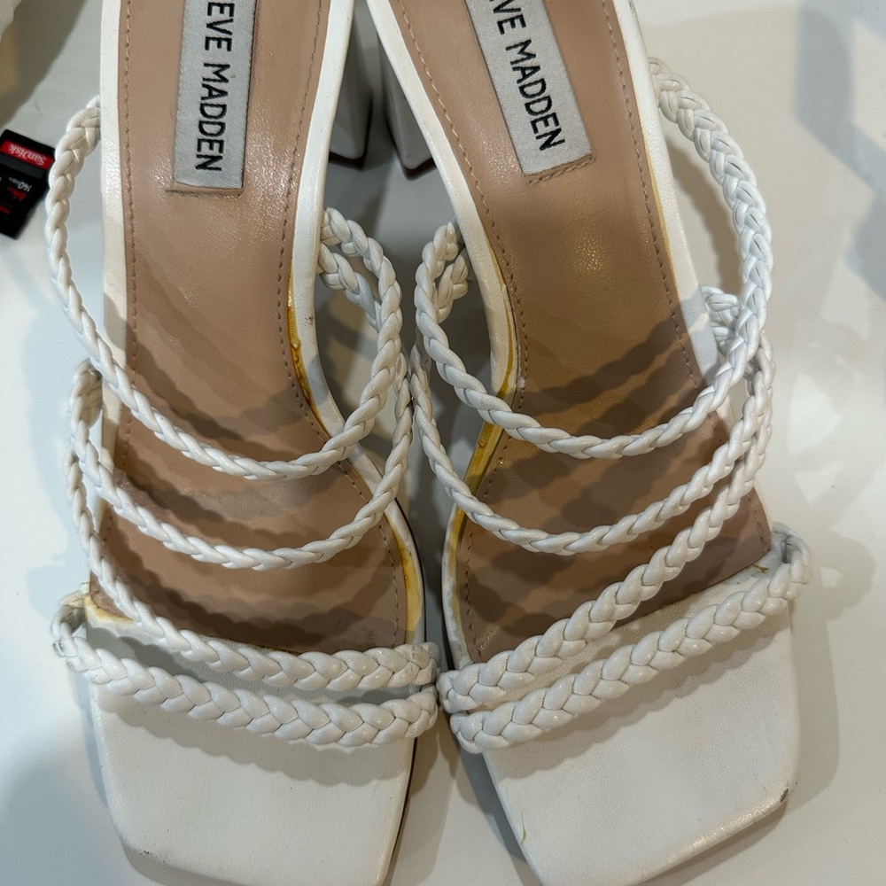 Steve Madden Ivory Braided Heels